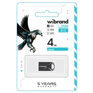 USB флеш накопитель Wibrand 4GB Hawk Black USB 2.0 (WI2.0/HA4M1B)
