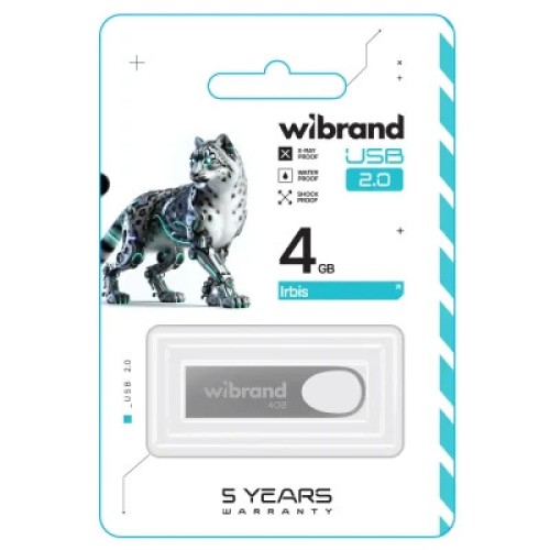 USB флеш накопитель Wibrand 4GB Irbis Silver USB 2.0 (WI2.0/IR4U3S)