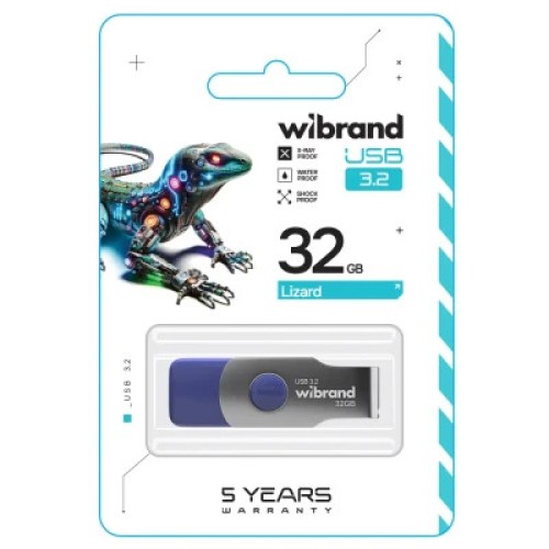 USB флеш накопитель Wibrand 32GB Lizard Light Blue USB 3.2 Gen 1 (USB 3.0) (WI3.2/LI32P9LU)