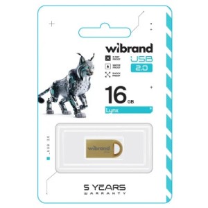 USB флеш накопитель Wibrand 16GB lynx Gold USB 2.0 (WI2.0/LY16M2G)