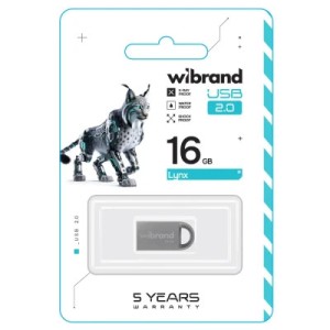 USB флеш накопитель Wibrand 16GB lynx Silver USB 2.0 (WI2.0/LY16M2S)