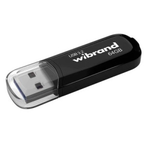 USB флеш накопитель Wibrand 64GB Marten Black USB 3.2 Gen 1 (USB 3.0) (WI3.2/MA64P10B)