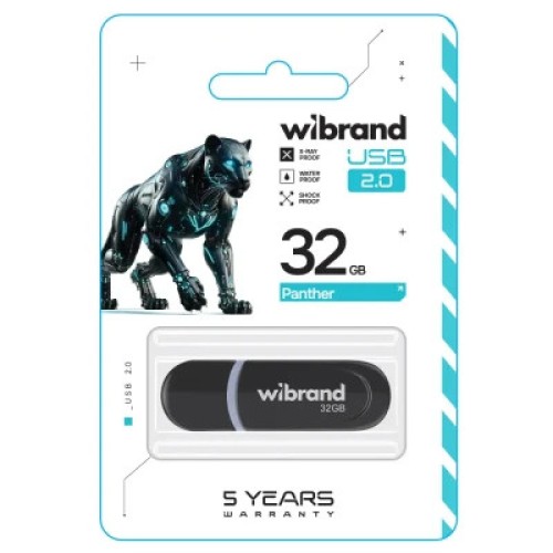 USB флеш накопитель Wibrand 32GB Panther Black USB 2.0 (WI2.0/PA32P2B)