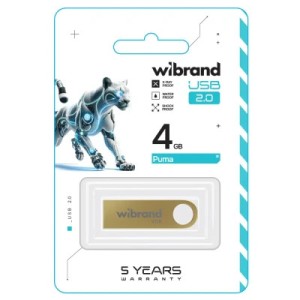 USB флеш накопитель Wibrand 4GB Puma Gold USB 2.0 (WI2.0/PU4U1G)