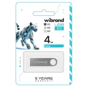USB флеш накопитель Wibrand 4GB Puma Silver USB 2.0 (WI2.0/PU4U1S)