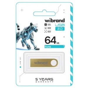 USB флеш накопитель Wibrand 64GB Puma Gold USB 2.0 (WI2.0/PU64U1G)