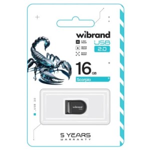 USB флеш накопитель Wibrand 16GB Scorpio Black USB 2.0 (WI2.0/SC16M3B)