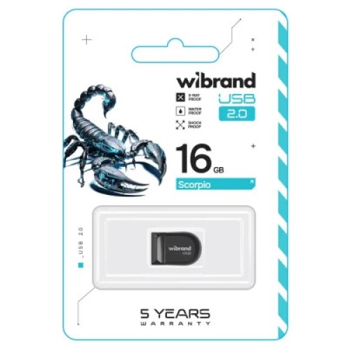 USB флеш накопитель Wibrand 16GB Scorpio Black USB 2.0 (WI2.0/SC16M3B)