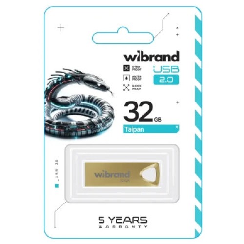 USB флеш накопитель Wibrand 32GB Taipan Gold USB 2.0 (WI2.0/TA32U2G)
