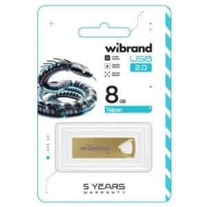 USB флеш накопичувач Wibrand 8GB Taipan Gold USB 2.0 (WI2.0/TA8U2G)