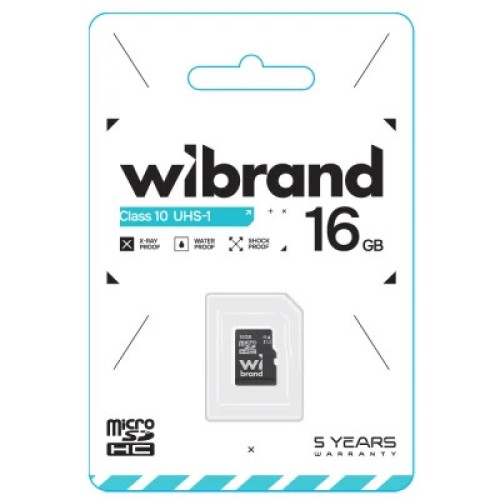 Карта памяти Wibrand 16GB microSD class 10 UHS-I (WICDHU1/16GB)