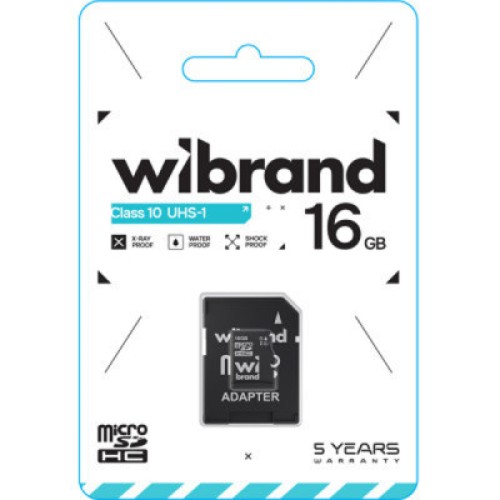 Карта памяти Wibrand 16GB microSD class 10 UHS-I (WICDHU1/16GB-A)