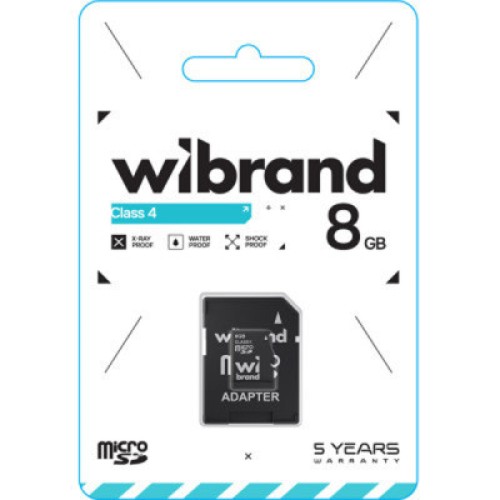 Карта памяти Wibrand 8GB microSD class 4 (WICDC4/8GB-A)
