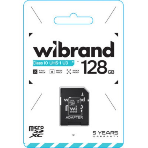 Карта памяти Wibrand 128GB mictoSD class 10 UHS-I U3 (WICDHU3/128GB-A)