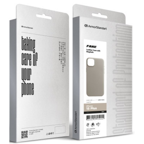 Чехол для мобильного телефона Armorstandart FAKE Leather Case Apple iPhone 15 Plus Grey (ARM76295)