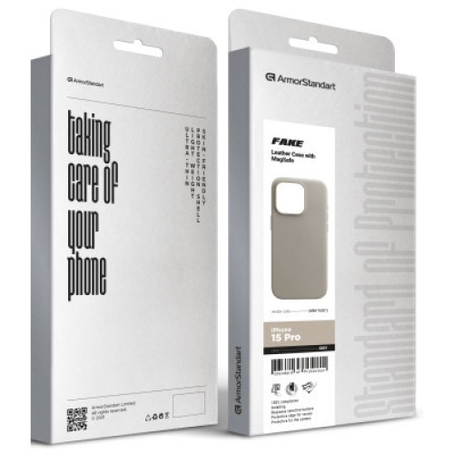 Чехол для мобильного телефона Armorstandart FAKE Leather Case Apple iPhone 15 Pro Grey (ARM76301)