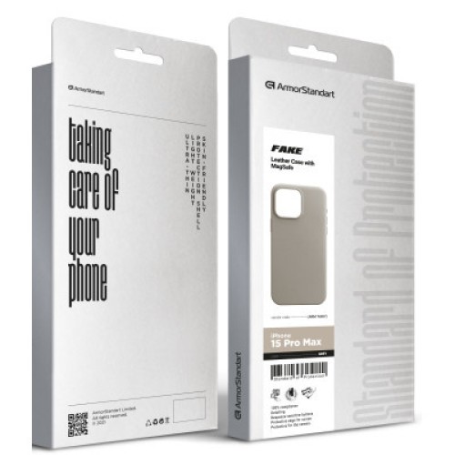 Чехол для мобильного телефона Armorstandart FAKE Leather Case Apple iPhone 15 Pro Max Grey (ARM76307)