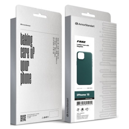 Чехол для мобильного телефона Armorstandart FAKE Leather Case Apple iPhone 15 Sequoia Green (ARM76291)