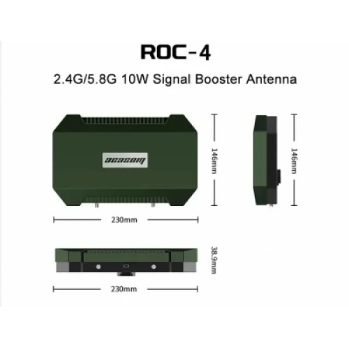 Усилитель сигнала для дрона Acasom ROC-4 Green 2.4G/5.15/5.8G (10Вт) + кріплення до штативу (ROC-4 Green)