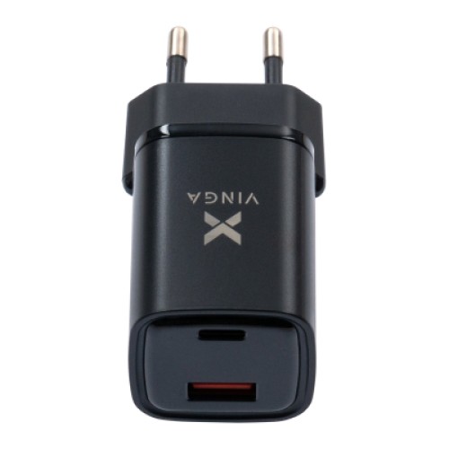 Зарядное устройство Vinga USB-C PD30W + USB-A QC30W Display 33W Max (VCR30ACDB)