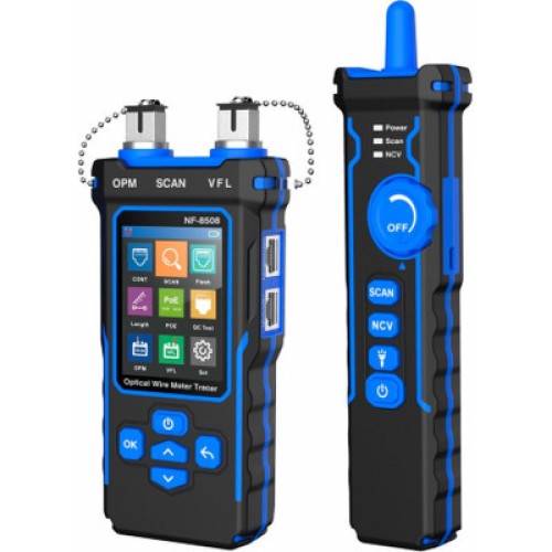 Тестер кабельный NOYAFA NF-8508, трассоискатель, RJ11/45, PoE, SC(оптический), VFL, OPM Voltronic (YT-NF-8508 / 16137)