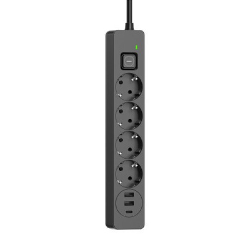 Сетевой фильтр питания ColorWay CW-CHE432PDB, 4 розетки/3USB 2M (CW-CHE432PDB)