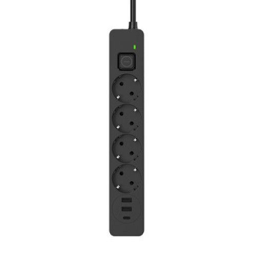 Сетевой фильтр питания ColorWay CW-CHE432PDB, 4 розетки/3USB 2M (CW-CHE432PDB)