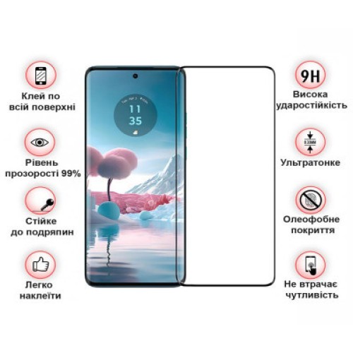 Стекло защитное BeCover Motorola Edge 40 Black (711487)