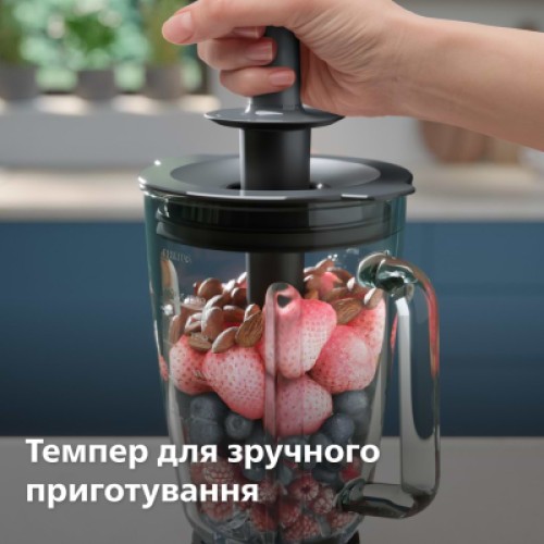 Блендер Philips стаціонарний Series 5000, 1200Вт, чаша-2000мл, скло, склянка в ко (HR3041/00)