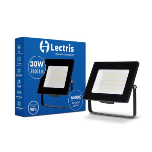 Прожектор Lectris 30W 2600Лм 6500K 185-265V IP65 (1-LС-3003)