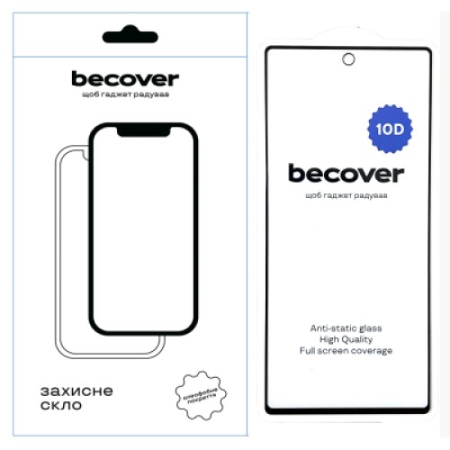 Стекло защитное BeCover Google Pixel 6A 10D Black (711488)