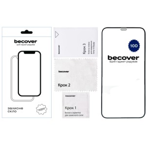 Стекло защитное BeCover Apple iPhone 12 Pro 10D Black (711512)