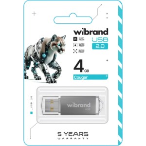 USB флеш накопитель Wibrand 4GB Cougar Silver USB 2.0 (WI2.0/CU4P1S)
