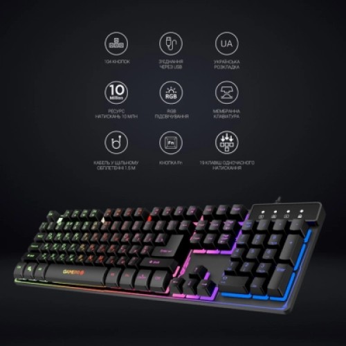 Клавиатура GamePro GK576 Nitro+ USB Black (GK576)