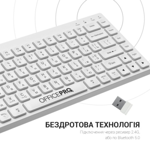 Клавиатура OfficePro SK955W Wireless/Bluetooth White (SK955W)