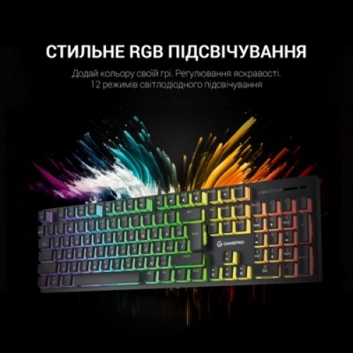 Клавиатура GamePro MK85B Blue Switch RGB USB Black (MK85B)
