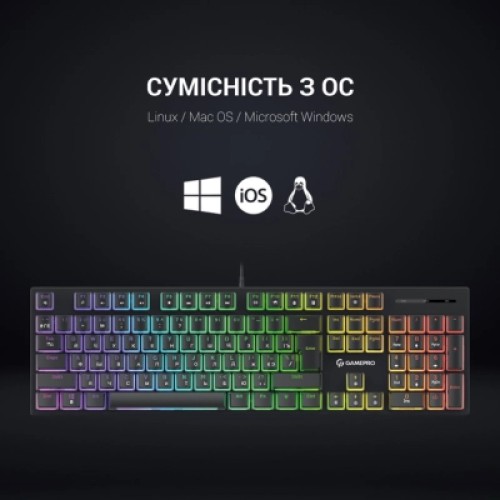 Клавиатура GamePro MK85B Blue Switch RGB USB Black (MK85B)