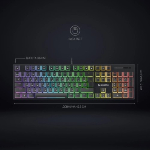 Клавиатура GamePro MK85B Blue Switch RGB USB Black (MK85B)