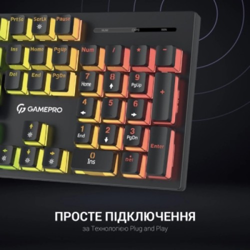 Клавиатура GamePro MK85B Blue Switch RGB USB Black (MK85B)