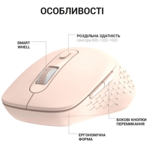 Мышка OfficePro M230P Silent Click Wireless/Bluetooth Pink (M230P)