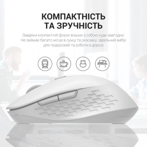Мышка OfficePro M230W Silent Click Wireless/Bluetooth White (M230W)