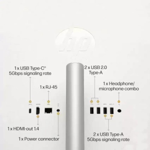 Компьютер HP 27-cr0039ua AiO / Ryzen5 7520U, 16, 512, WiFi, Cam, K&M (A1QY1EA)