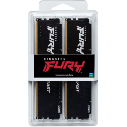 Модуль памяти для компьютера DDR5 32GB (2x16GB) 6000 MHz Beast Black XMP Kingston Fury (ex.HyperX) (KF560C30BBK2-32)