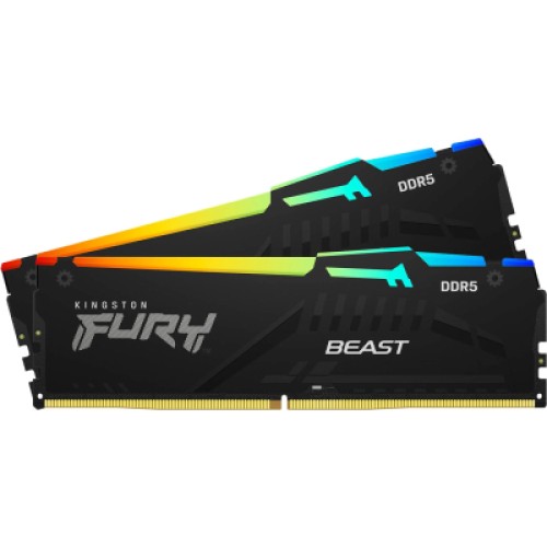 Модуль памяти для компьютера DDR5 64GB (2x32GB) 6000 MHz Beast RGB EXPO Kingston Fury (ex.HyperX) (KF560C30BBEAK2-64)