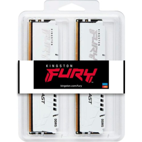 Модуль памяти для компьютера DDR5 64GB (2x32GB) 6000 MHz Beast White XMP Kingston Fury (ex.HyperX) (KF560C30BWK2-64)