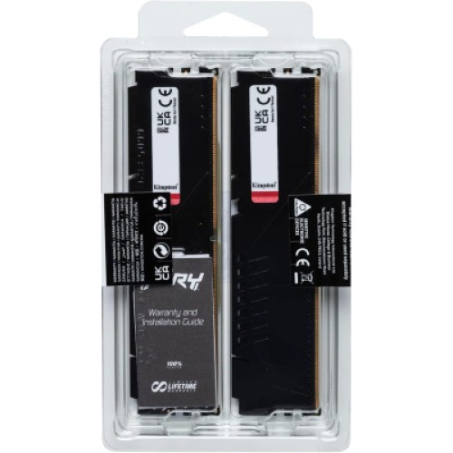 Модуль памяти для компьютера DDR5 128GB (4x32GB) 5600 MHz Beast Black XMP Kingston Fury (ex.HyperX) (KF556C40BBK4-128)