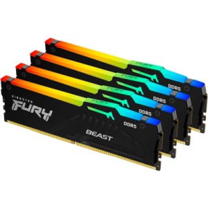 Модуль памяти для компьютера DDR5 128GB (4x32GB) 5600 MHz Beast RGB XMP Kingston Fury (ex.HyperX) (KF556C40BBAK4-128)