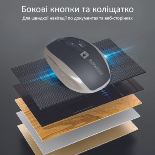 Мышка Promate Breeze Wireless Gold (breeze.gold)