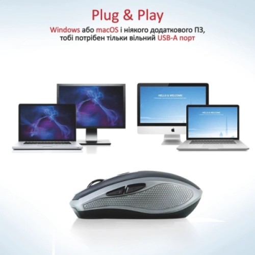 Мышка Promate Breeze Wireless Silver (breeze.silver)