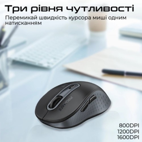 Мышка Promate Ken Wireless/Bluetooth Black (ken.black)